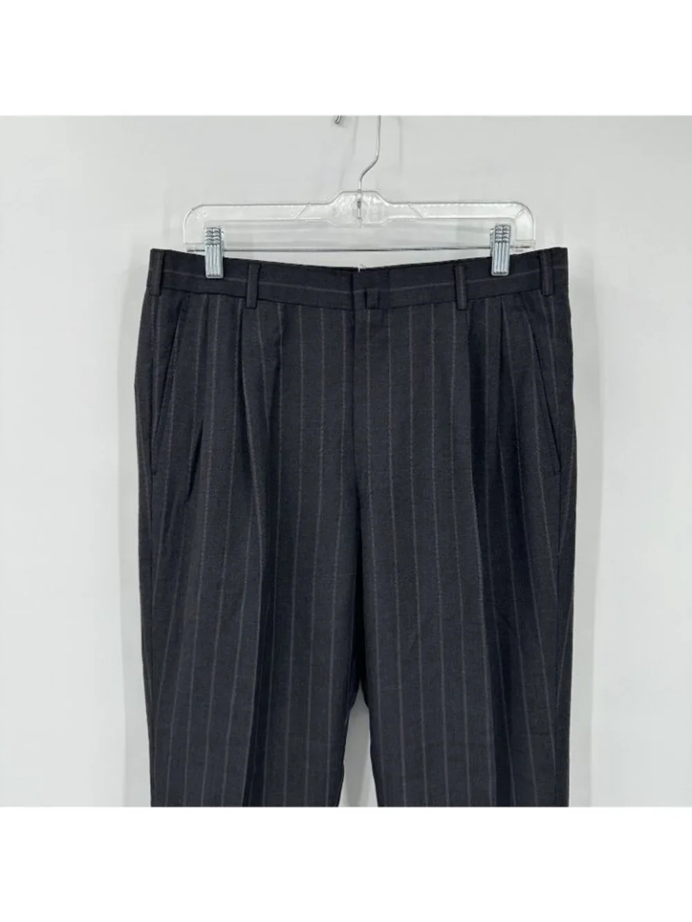 BROOSK BROTHERS GOLDEN FLEECE SUIT 40R 33W 28L charcoal pinstripe executive